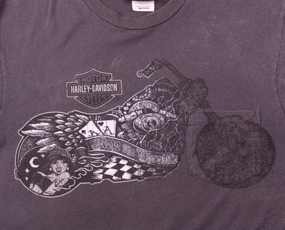 Harley Davidson - Vintage - Charcoal Chopper Graphic T-shirt - Size M
