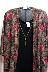 Vintage - Diwensi - Red & Soft Black Plaid Flannel Coat - Size M (Runs Small, See Measurements)