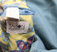 Load image into Gallery viewer, Men&#39;s - Tayion by Montee Holland - Blue Swirl Jacquard, Check Double Breasted Wool Blend Suit Jacket - Size 44 Short - w Tags