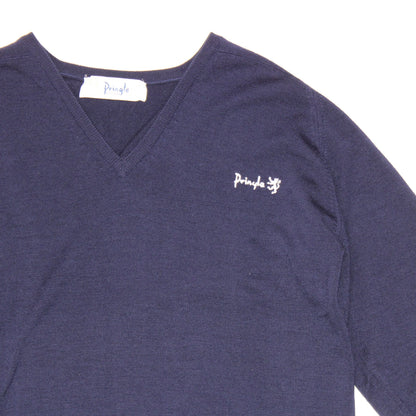 Pringle of Scotland - Vintage - Navy V-neck Sweater - Size 40