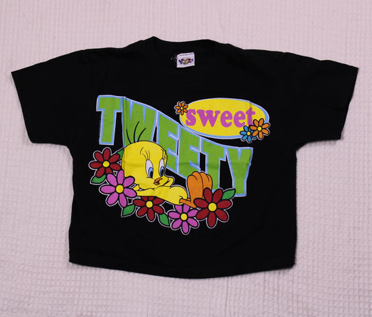 Looney Tunes - Vintage - Black T-Shirt with a Tweety Graphic - No Size Tag