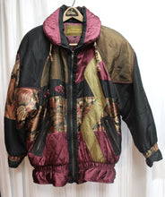 Load image into Gallery viewer, Vintage - J. Gallery - Oversized, Silky, Patchwork w/ Embroidery Detailing Puff Jacket - Size M