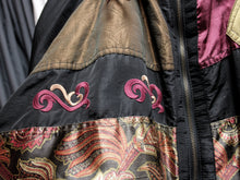 Load image into Gallery viewer, Vintage - J. Gallery - Oversized, Silky, Patchwork w/ Embroidery Detailing Puff Jacket - Size M