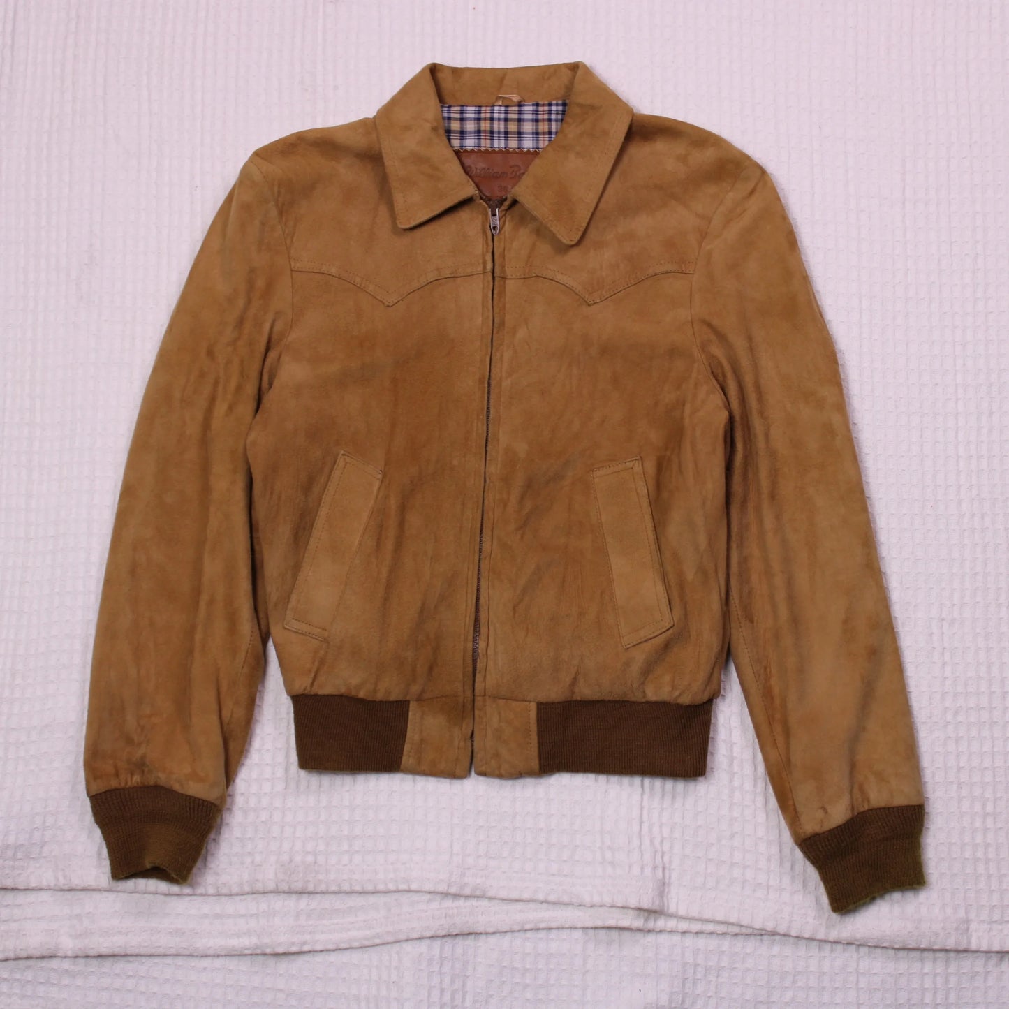 William Barry - Vintage - Tan Suede Leather Jacket - Size 38