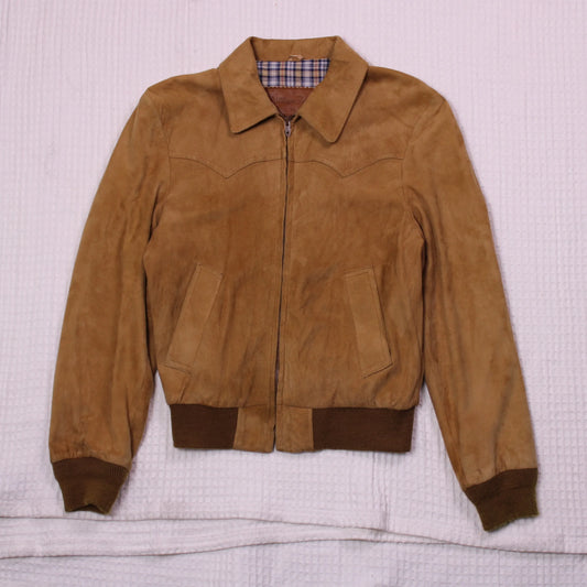 William Barry - Vintage - Tan Suede Leather Jacket - Size 38