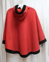 Load image into Gallery viewer, Vintage - Milton Funwear (Canada) Red w/ Black Trim Hooded Fleece Poncho - Size L