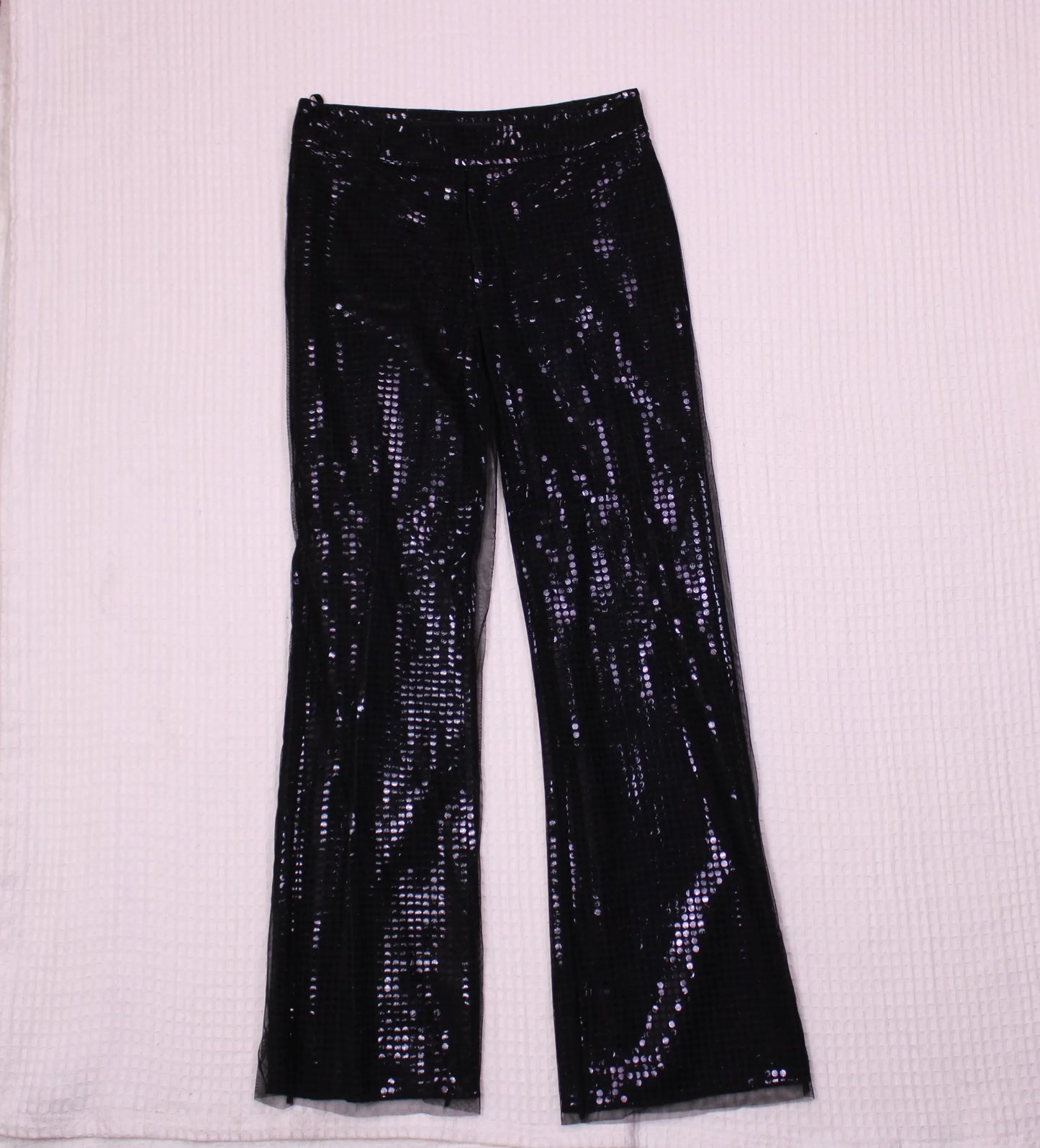 Vivienne Tam - Vintage - Black Sequin Mesh Pants - Size 2