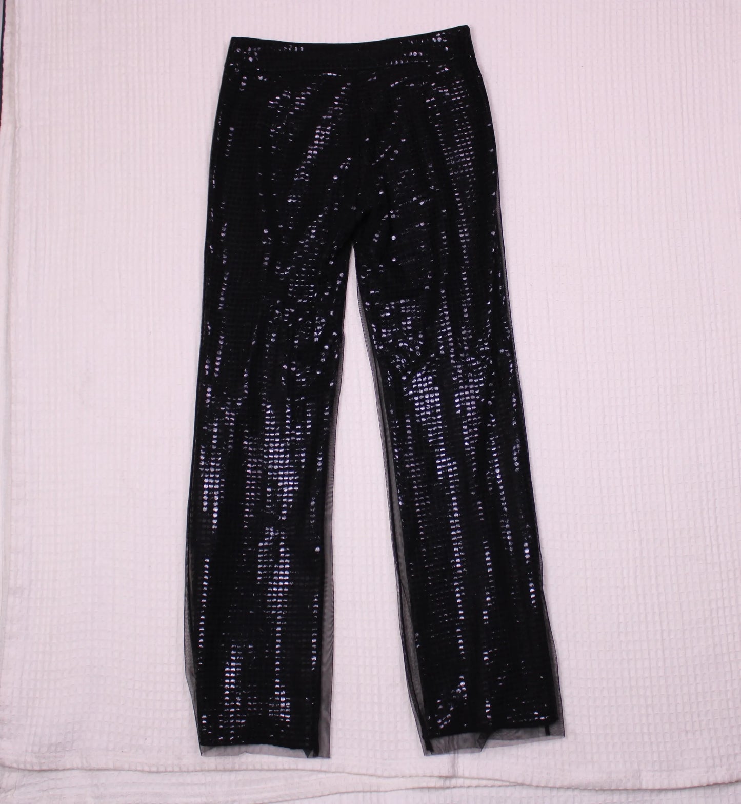 Vivienne Tam - Vintage - Black Sequin Mesh Pants - Size 2