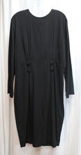 Load image into Gallery viewer, Vintage 80&#39;s - Hearts - Black Long Sleeve Lightweight Dress w/ Button Detailing At Waist - Size 12 (Vintage See Measurements 33&quot; Waist)