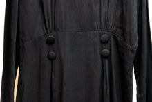Load image into Gallery viewer, Vintage 80&#39;s - Hearts - Black Long Sleeve Lightweight Dress w/ Button Detailing At Waist - Size 12 (Vintage See Measurements 33&quot; Waist)