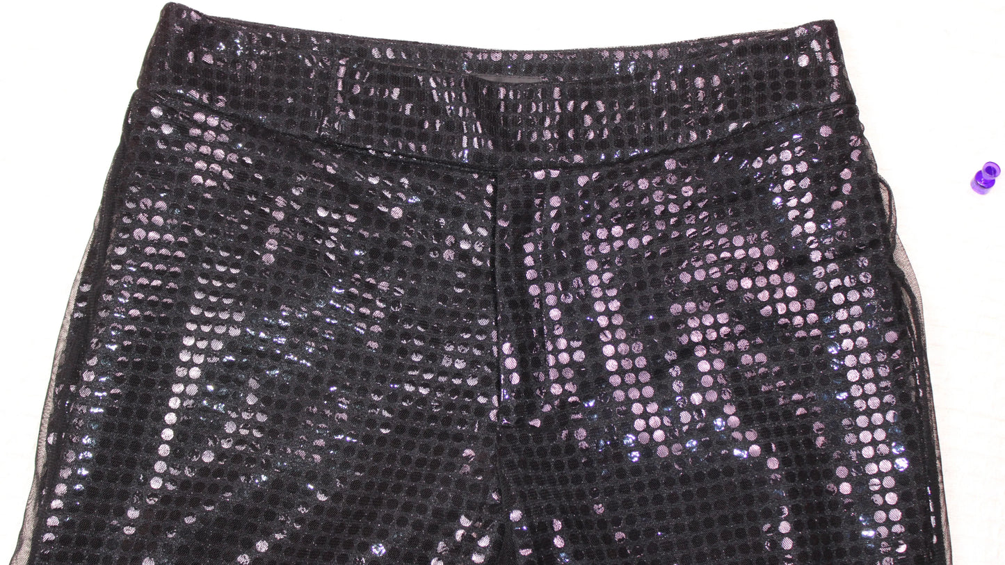 Vivienne Tam - Vintage - Black Sequin Mesh Pants - Size 2
