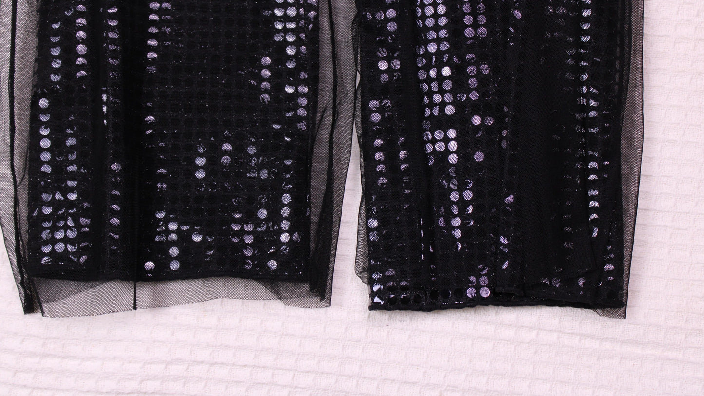 Vivienne Tam - Vintage - Black Sequin Mesh Pants - Size 2