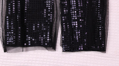 Vivienne Tam - Vintage - Black Sequin Mesh Pants - Size 2