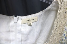 Load image into Gallery viewer, Just Me - Cream Floral All Over Embroidered w/ Blue &amp; Green Polka Dots, Prairie/Cottage Core Dress w/ Lace Trims - Size L