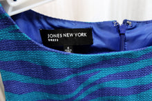 Load image into Gallery viewer, Jones New York - Teal, Purple &amp; Black Tiger Patterned, Sleeveless Dress - Size 4