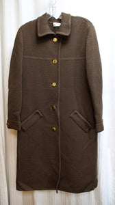 Vintage - Coronia Casuals - Brown Knit Button Front Coat - See Measurements 17" Shoulders
