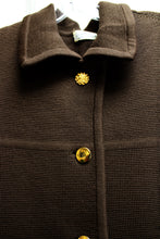 Load image into Gallery viewer, Vintage - Coronia Casuals - Brown Knit Button Front Coat - See Measurements 17&quot; Shoulders