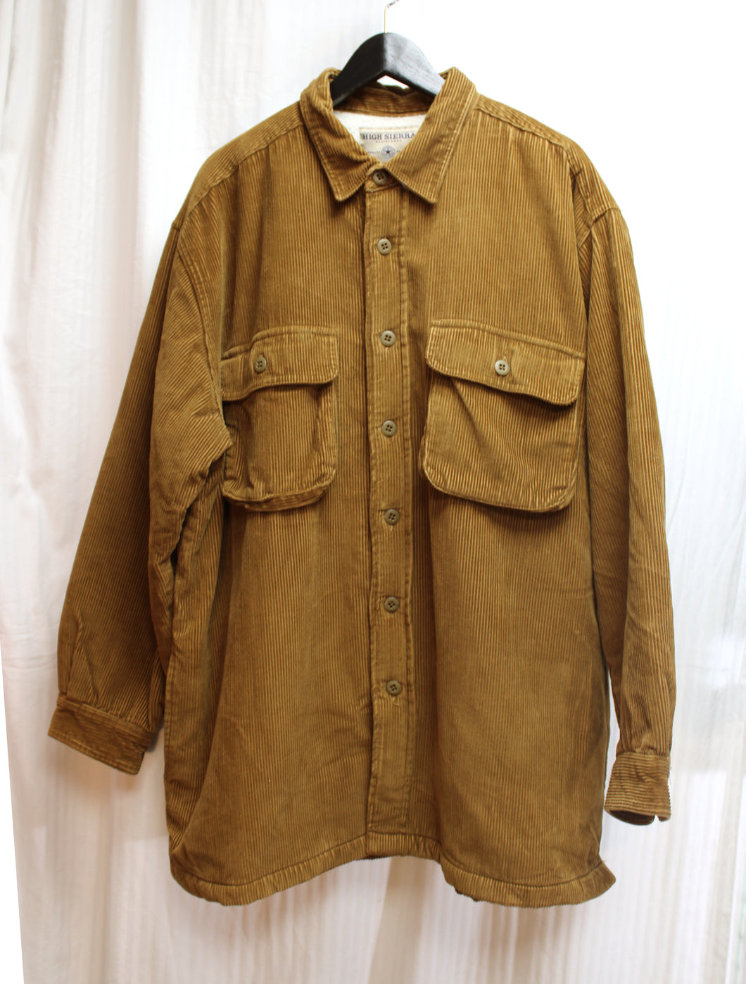 Men's Vintage- High Sierra - Golden Brown Sherpa Lined Corduroy Jacket - Size XL