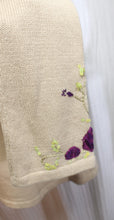 Load image into Gallery viewer, Storybook Knits - Adorable Beige V-Neck Embroidered Purple Roses w/ Sequins Cardigan Sweater w/ Floral Buttons - Size 1X