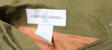 Load image into Gallery viewer, Vintage - Casual Corner, Olive Green Linen Blend Wrap Skirt - Size 10 (See Measurements)