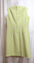 Load image into Gallery viewer, Vintage 1960&#39;s -College Girl New York - Sleeveless Green &amp; Gray 3D Paisley Lace Texture Mod Dress - See Measurements 32.5&quot; Waist Area