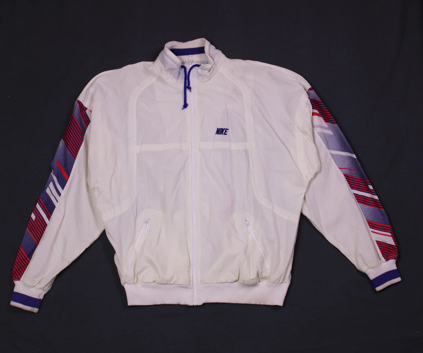 Nike - Vintage - White, Blue, & Red Track Jacket - Size M