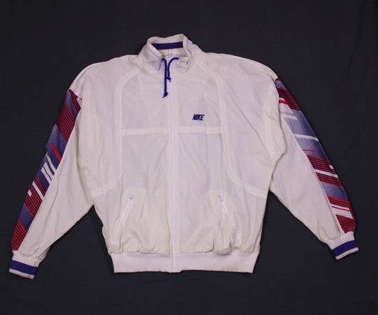 Nike - Vintage - White, Blue, & Red Track Jacket - Size M