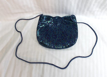 Load image into Gallery viewer, Handmade Blues, Green &amp; Purple Iridescent Beaded Purse/Bag