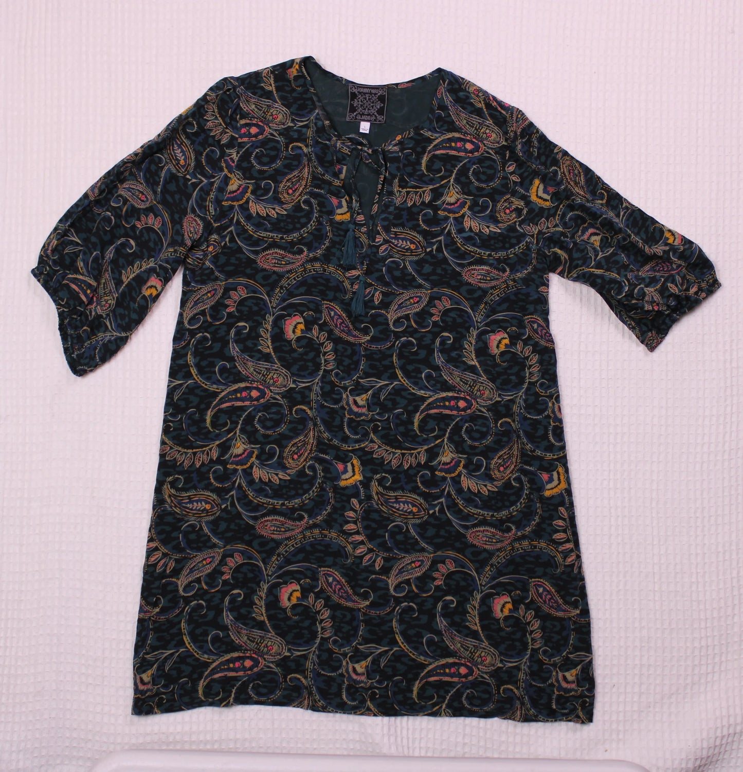 Johnny Was Jade - Marzanna Silk Paisley Shift Dress - Size L