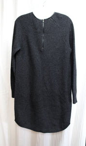 Loft - Charcoal Long Sleeve Knit Short Tunic Dress - Size S