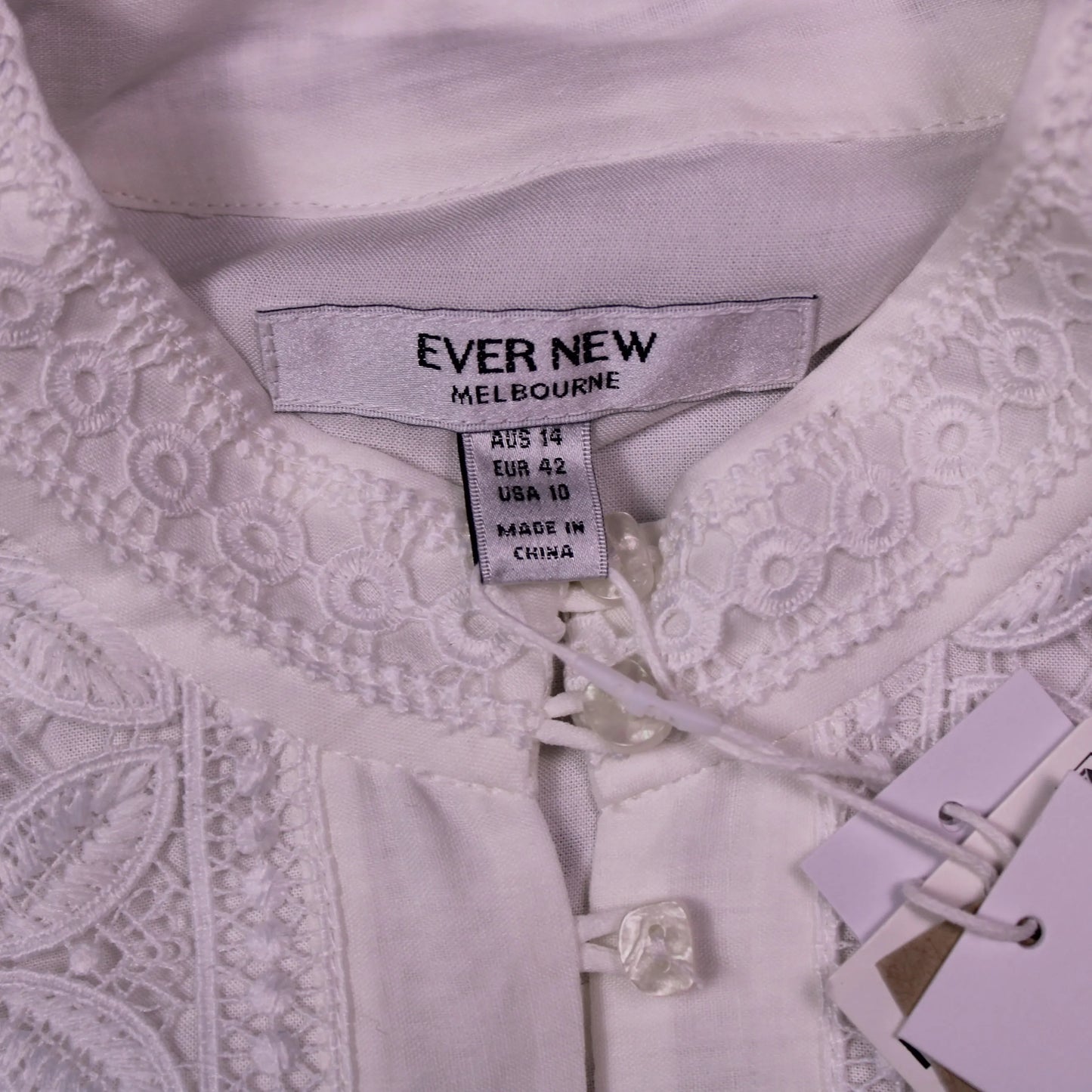 Ever New - White Lace Midi Dress - Size 10