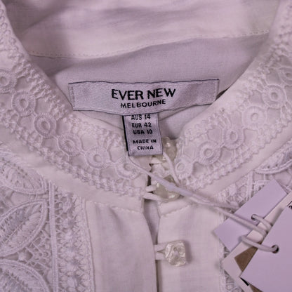 Ever New - White Lace Midi Dress - Size 10