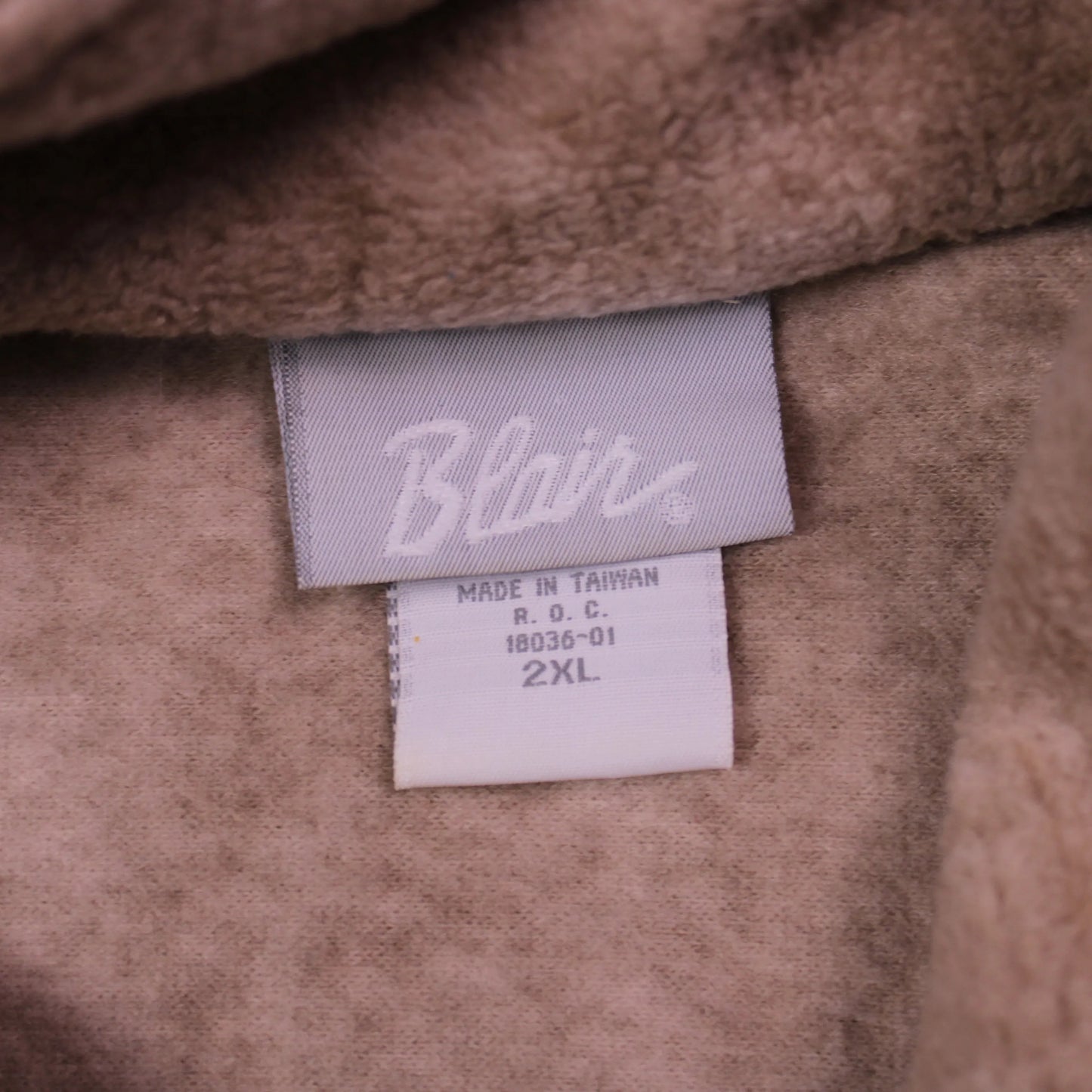 Blair - Vintage - Tan Cat Print Full-zip Fleece Jacket - Size 2XL