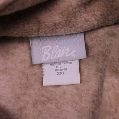 Blair - Vintage - Tan Cat Print Full-zip Fleece Jacket - Size 2XL