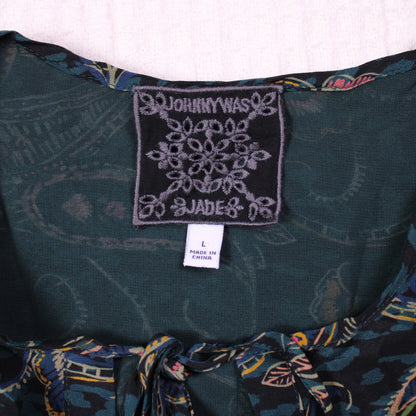 Johnny Was Jade - Marzanna Silk Paisley Shift Dress - Size L