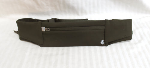 Lululemon - Dark Olive Adjustable Running Zipper & Flap Pocket Belt