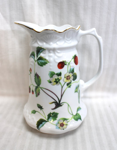 London Pottery - White Ceramic Strawberry Pitcher
