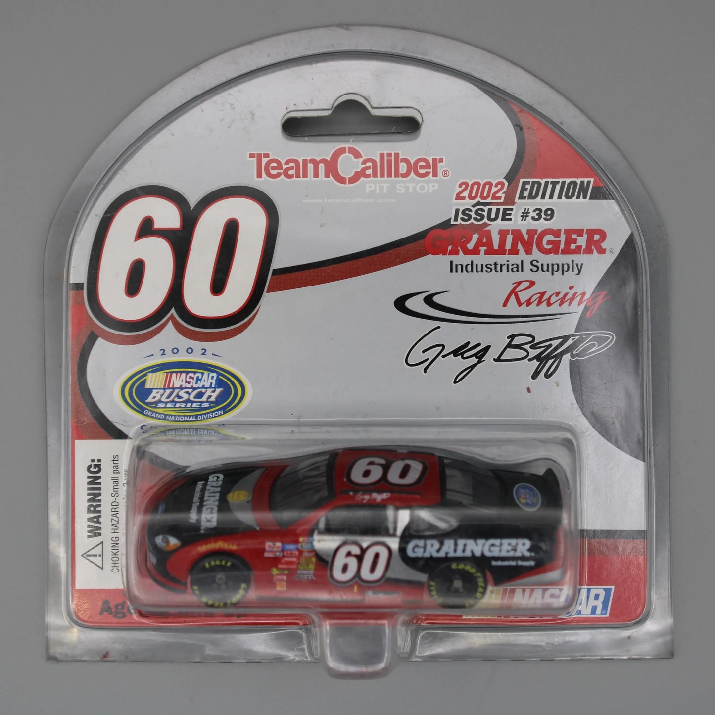 Team Caliber - Vintage - Silver/Black/Red 2002 Grainger #60 Ford Taurus NASCAR Greg Biffle Die-Cast Model Toy Car