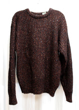 Load image into Gallery viewer, Men&#39;s Vintage - Christopher Hayes - Brown w/ Multi Color Fleck Chunky Wool Blend Pullover Cable Knit Sweater - Size S