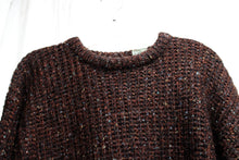 Load image into Gallery viewer, Men&#39;s Vintage - Christopher Hayes - Brown w/ Multi Color Fleck Chunky Wool Blend Pullover Cable Knit Sweater - Size S