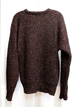 Load image into Gallery viewer, Men&#39;s Vintage - Christopher Hayes - Brown w/ Multi Color Fleck Chunky Wool Blend Pullover Cable Knit Sweater - Size S