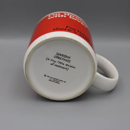 Shoebox Greetings / Hallmark - Vintage - Red & White Ceramic Mug
