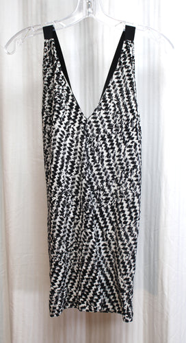 Ramy Brook - Black & White 100% Silk Crossed Back Tank - Size S (w/ Tag)