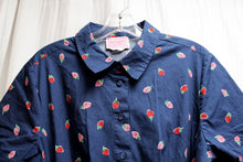 Load image into Gallery viewer, Kate Spade - Blue Wild Strawberry Print Short Shirt Dress - Size XL