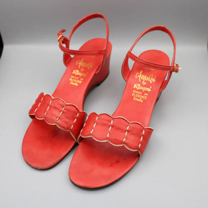 Amalfi by Rangoni - Vintage - Red Urtivo Snadals - No Size Marking