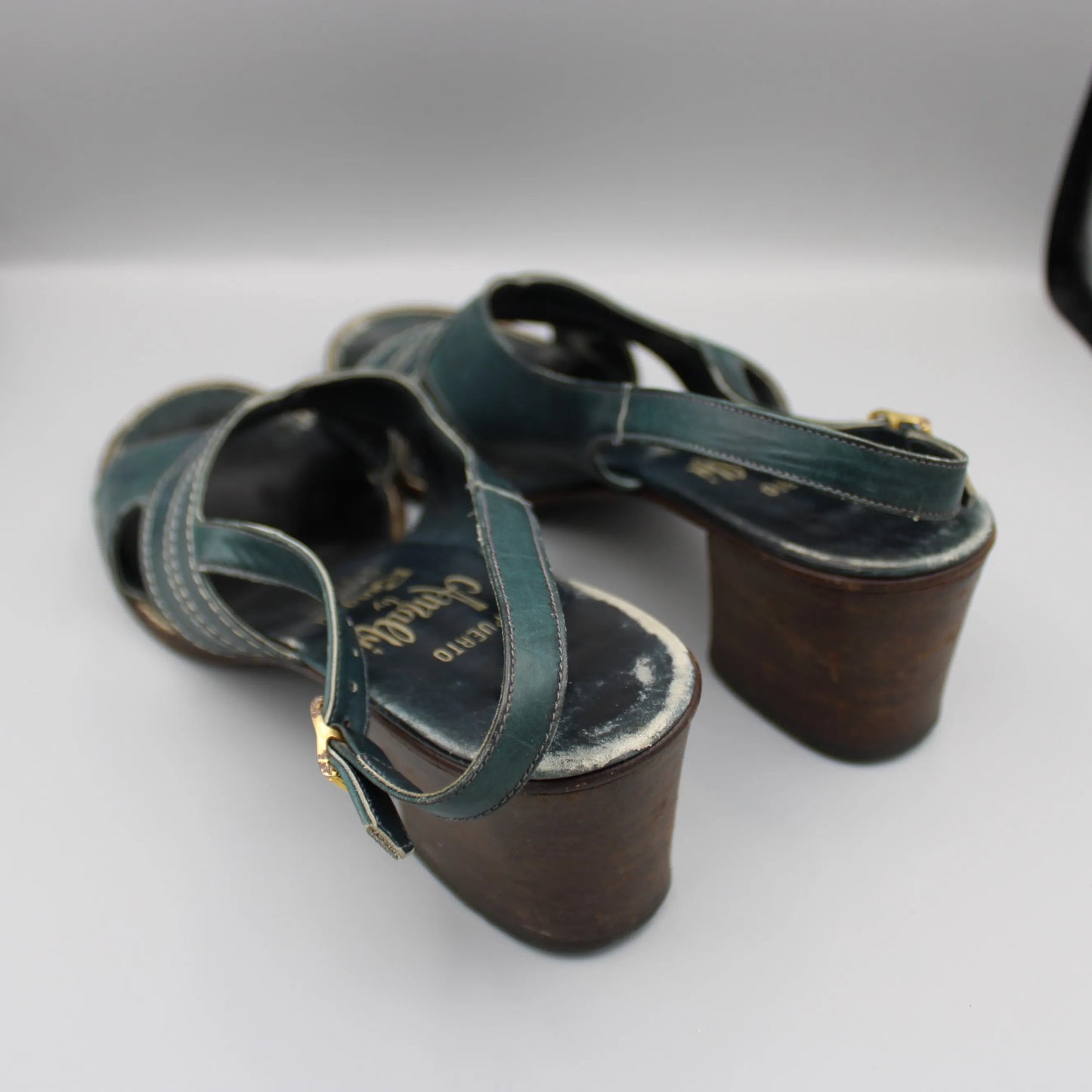 Amalfi by Rangoni - Vintage - Dark Green Puerto Sandals - No Size Mark