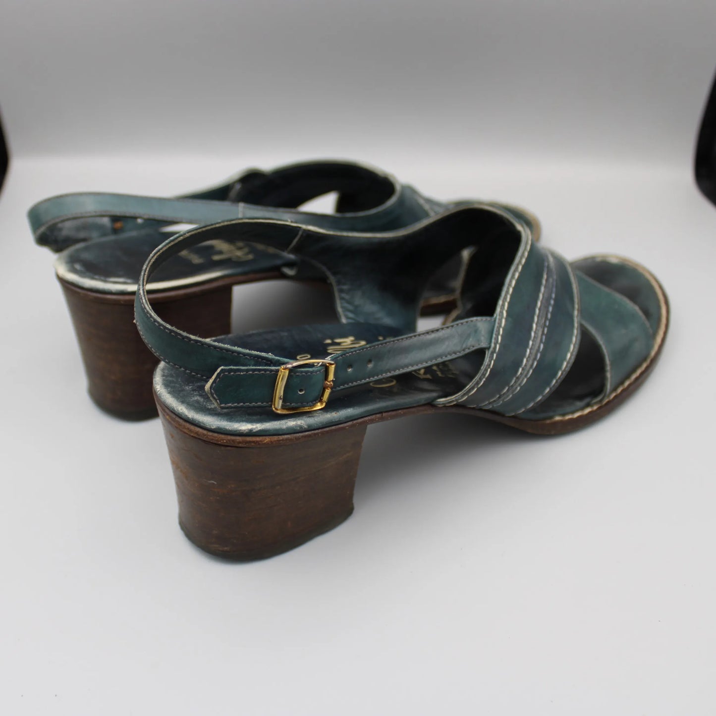 Amalfi by Rangoni - Vintage - Dark Green Puerto Sandals - No Size Mark