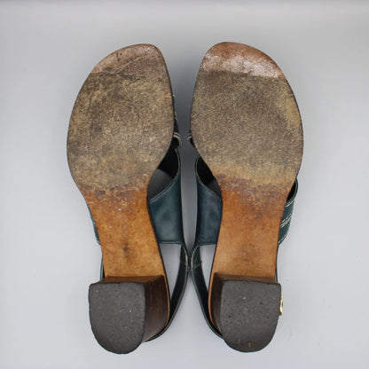 Amalfi by Rangoni - Vintage - Dark Green Puerto Sandals - No Size Mark