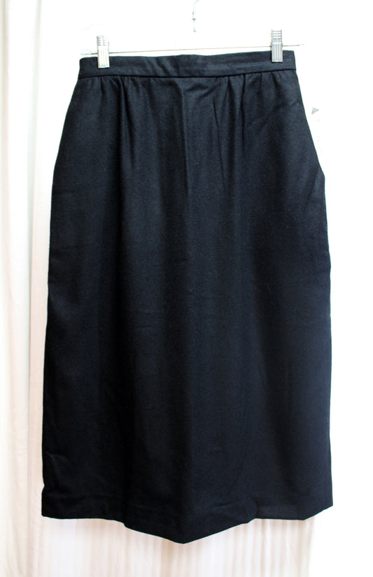 Vintage - Koret - Black 100% Wool Skirt - Size 8 (See Measurements) (w/ Tags)