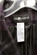 Load image into Gallery viewer, Sag Harbor - Wool Blend Purple Plaid Blazer Jacket - Size S